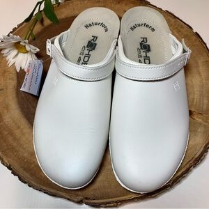 Rohde Clogs Mule Leather White Sz 39